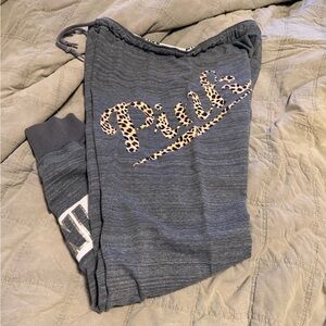 PINK Victoria's Secret Gray Logo Waistband Lounge Pants